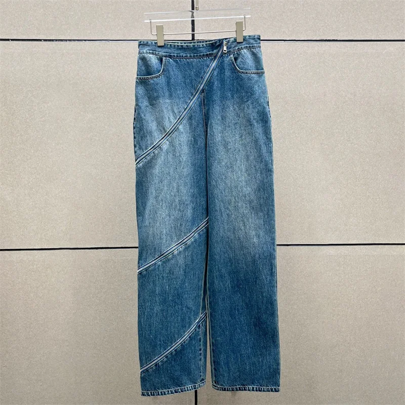 Women's jeans New retro pure cotton low waist straight leg pants for summer 2025 Asymmetric zipper decoration women's pants y2k
Women's jeans New retro pure cotton low waist straight leg pants for summer 2025 Asymmetric zipper decoration women's pants y2k