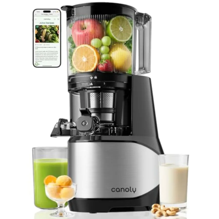 Cold Press Juicer for Home Use, Stainless Steel BPA-Free Plastic, Classic Black, 6 Wide Feed Chute, 3-in-1 Strainers, Brushless
Cold Press Juicer for Home Use, Stainless Steel BPA-Free Plastic, Classic Black, 6 Wide Feed Chute, 3-in-1 Strainers, Brushless