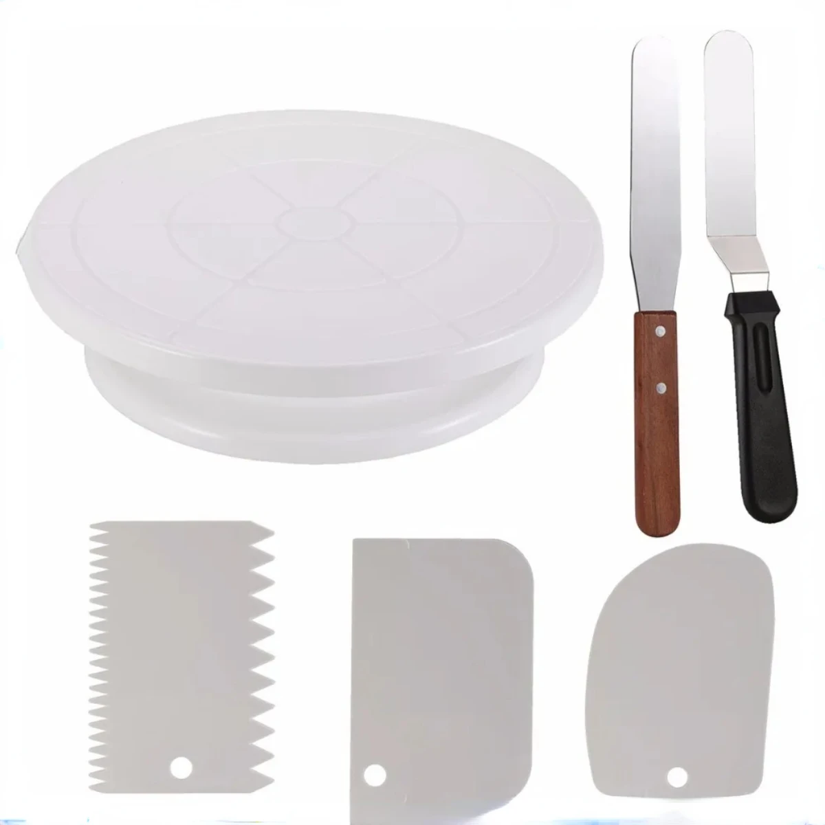 6 pcs/set Plastic cake decorating table Rotating Dough Cream Cakes Stand Cake Rotary Table Cake embryo making kit
6 pcs/set Plastic cake decorating table Rotating Dough Cream Cakes Stand Cake Rotary Table Cake embryo making kit