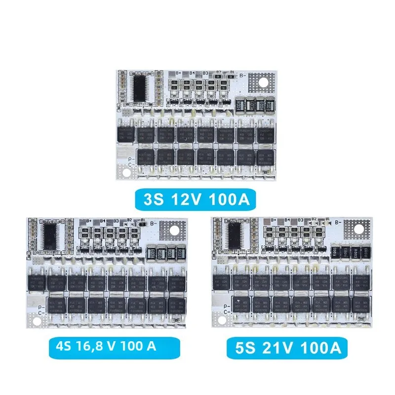 1/3PCS 5S 4S 3S BMS 100A 21V 18V 16.8V 12V 18650 Li-ion LMO Ternary Lithium Battery Protection Circuit Board Balance Charging
1/3PCS 5S 4S 3S BMS 100A 21V 18V 16.8V 12V 18650 Li-ion LMO Ternary Lithium Battery Protection Circuit Board Balance Charging