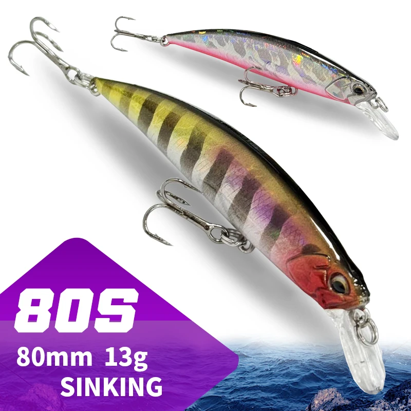 Sinking Minnow Lures 80mm 13g Jerkbaits Wobblers High Quality Artificial Bait Bass Pike Fishing Tackle 80s
Sinking Minnow Lures 80mm 13g Jerkbaits Wobblers High Quality Artificial Bait Bass Pike Fishing Tackle 80s