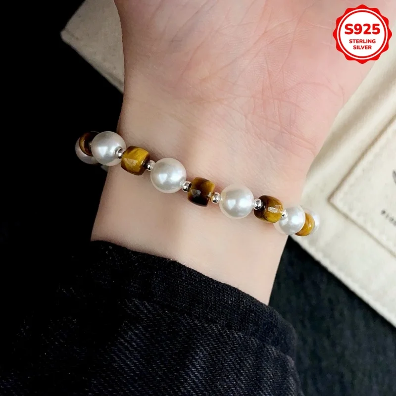 Vintage Style Natural Tiger Eye Stone Shell Beads Silver Spacer Bohemian y2k bead Bracelet Minimalist Luxury Imves Fine Jewelry
Vintage Style Natural Tiger Eye Stone Shell Beads Silver Spacer Bohemian y2k bead Bracelet Minimalist Luxury Imves Fine Jewelry
