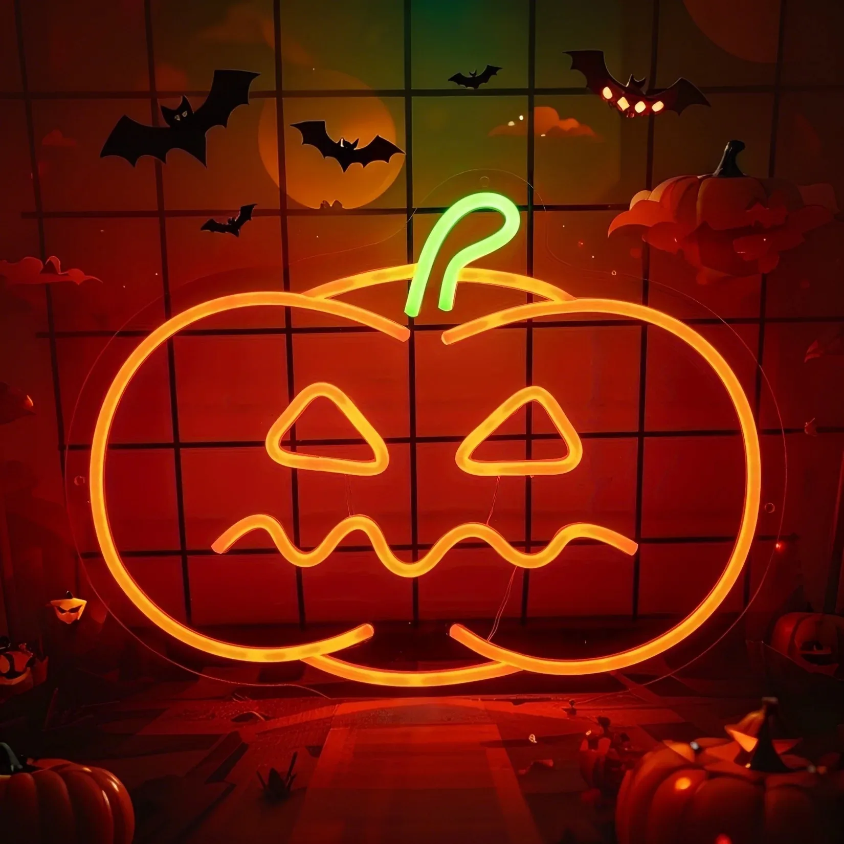 Неоновая вывеска в виде тыквы на Хэллоуин со светодиодной подсветкой с питанием от USB, настенный пластиковый декор для крыльца, спальни, бара, украшения на Хэллоуин
Неоновая вывеска в виде тыквы на Хэллоуин со светодиодной подсветкой с питанием от USB, настенный пластиковый декор для крыльца, спальни, бара, украшения на Хэллоуин