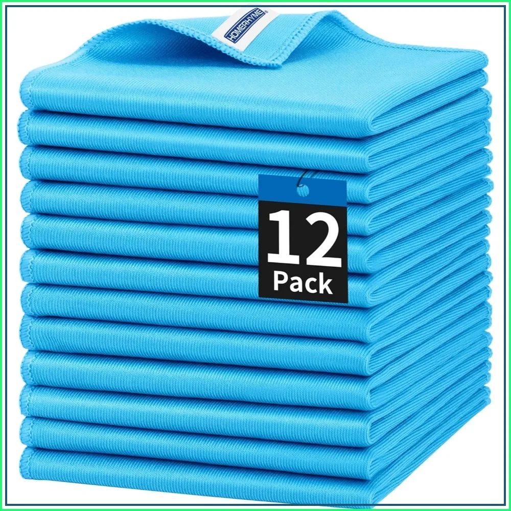 12-Pack Microfiber Glass Cleaning Cloths, Streak-Free Lint-Free Polishing Rags for Windows, Eyeglasses, Mirrors, Screens & Stainless Steel, 12"x12"
12-Pack Microfiber Glass Cleaning Cloths, Streak-Free Lint-Free Polishing Rags for Windows, Eyeglasses, Mirrors, Screens & Stainless Steel, 12"x12"