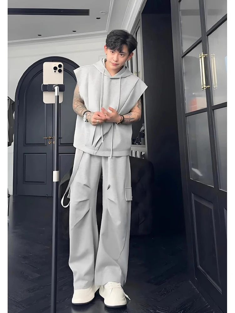 Cleanfit Sportswear Set for Men Sleeveless Hoodie T-Shirt Summer Collection Casual Wear Comfortable Fit Youth Fashion
Cleanfit Sportswear Set for Men Sleeveless Hoodie T-Shirt Summer Collection Casual Wear Comfortable Fit Youth Fashion