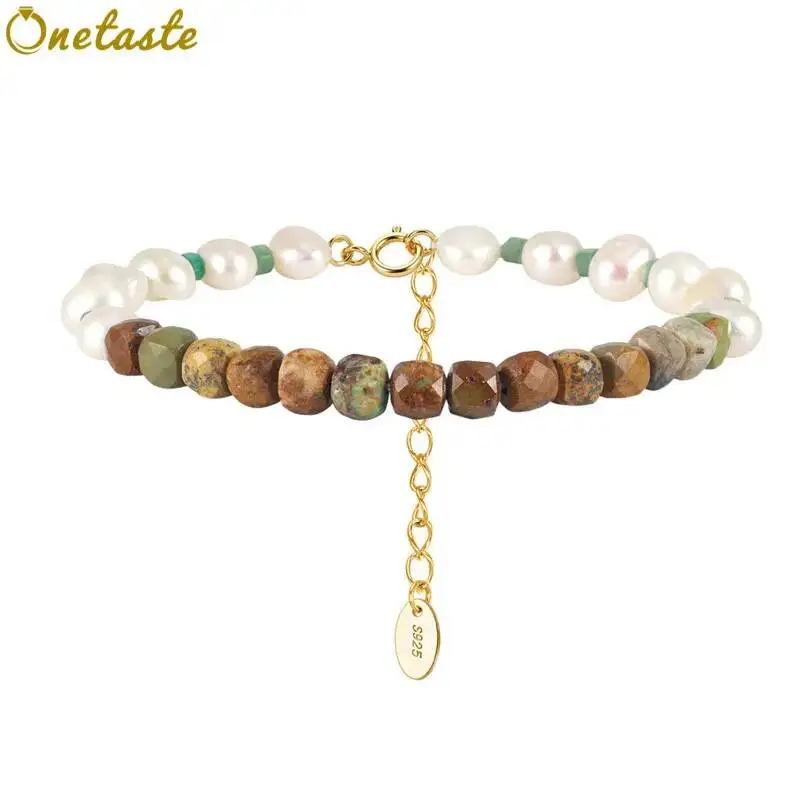 Natural Turquoise Stone Pearl 925 Silver Beaded Strand Bracelets Women Simple Trendy 16.5cm Adjustable Hand Chain Bracelet Gift
Natural Turquoise Stone Pearl 925 Silver Beaded Strand Bracelets Women Simple Trendy 16.5cm Adjustable Hand Chain Bracelet Gift