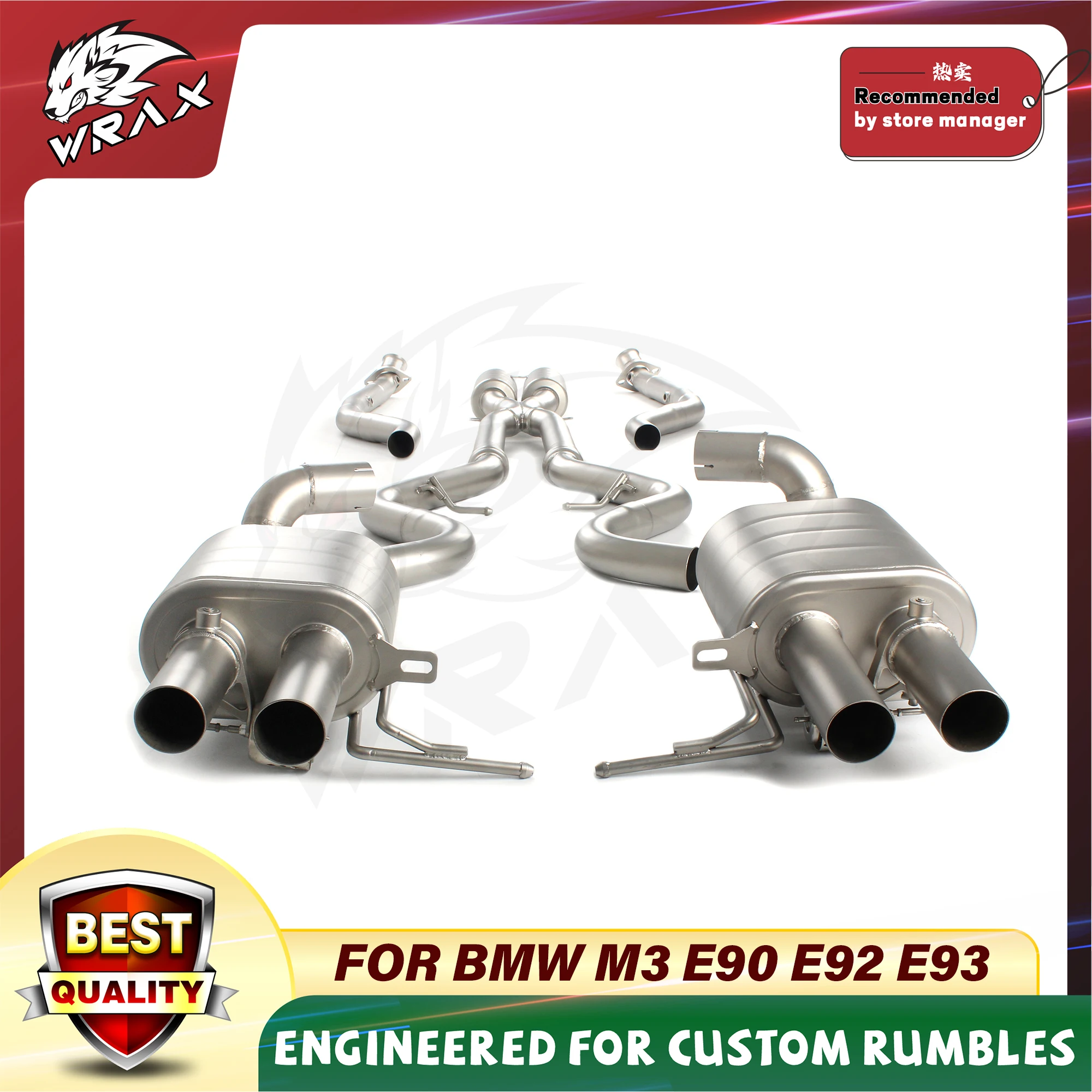 304 Stainless Steel Catback Exhaust System Performance Muffler Pipes For BMW M3 E90 E92 E93 With valve
304 Stainless Steel Catback Exhaust System Performance Muffler Pipes For BMW M3 E90 E92 E93 With valve