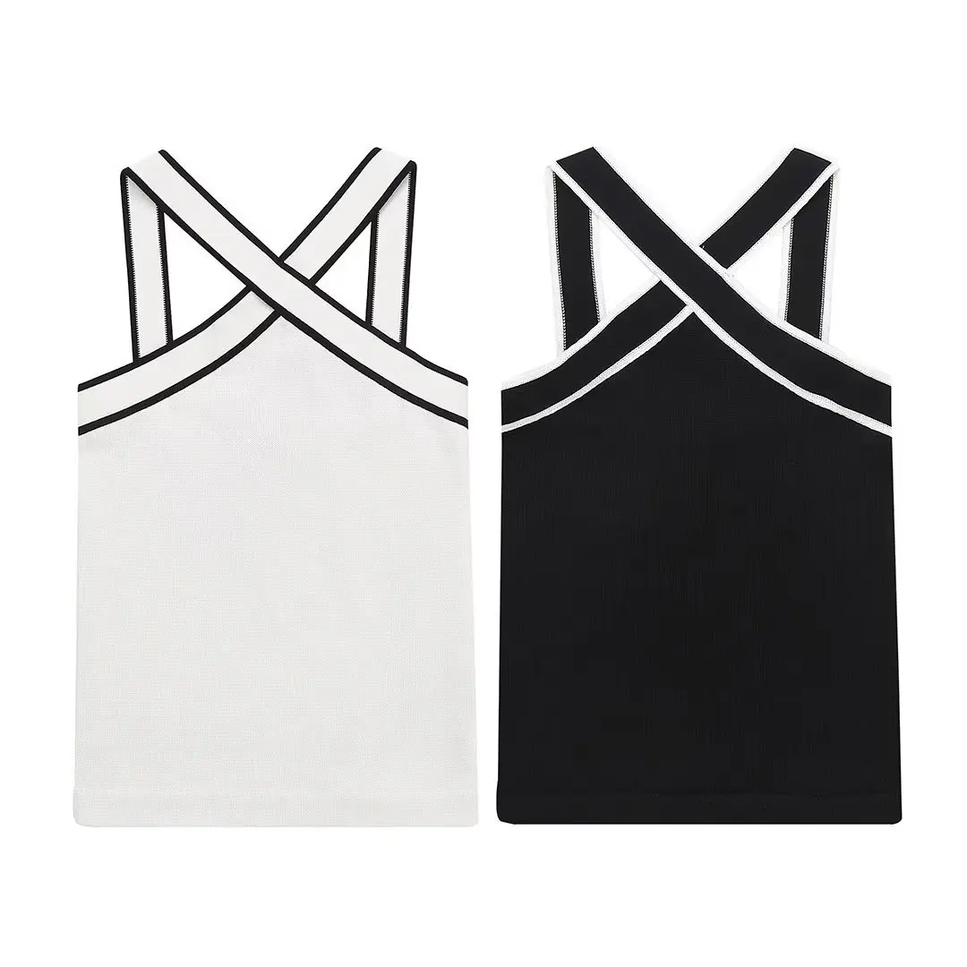 2024 Summer New Women's Fashion Contrast Cross V-neck Comfortable Sling Top 06807921251
2024 Summer New Women's Fashion Contrast Cross V-neck Comfortable Sling Top 06807921251