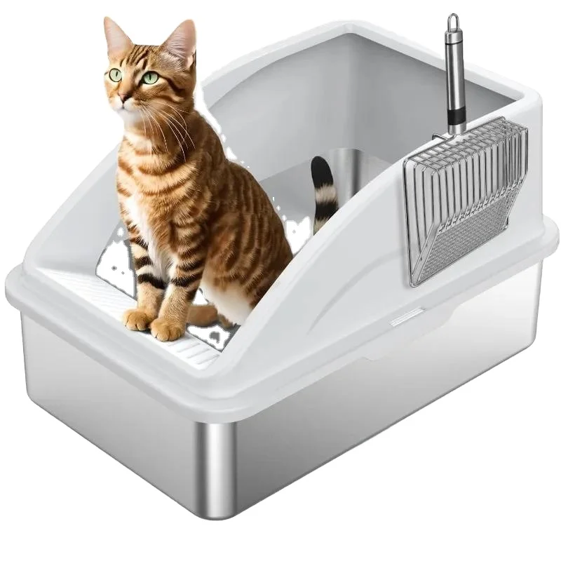 Extra Large Stainless Steel Litter Box with High Sided Non-Sticky Lid for Big Cats 20L Inner Space Plastic Cat Toilet
Extra Large Stainless Steel Litter Box with High Sided Non-Sticky Lid for Big Cats 20L Inner Space Plastic Cat Toilet