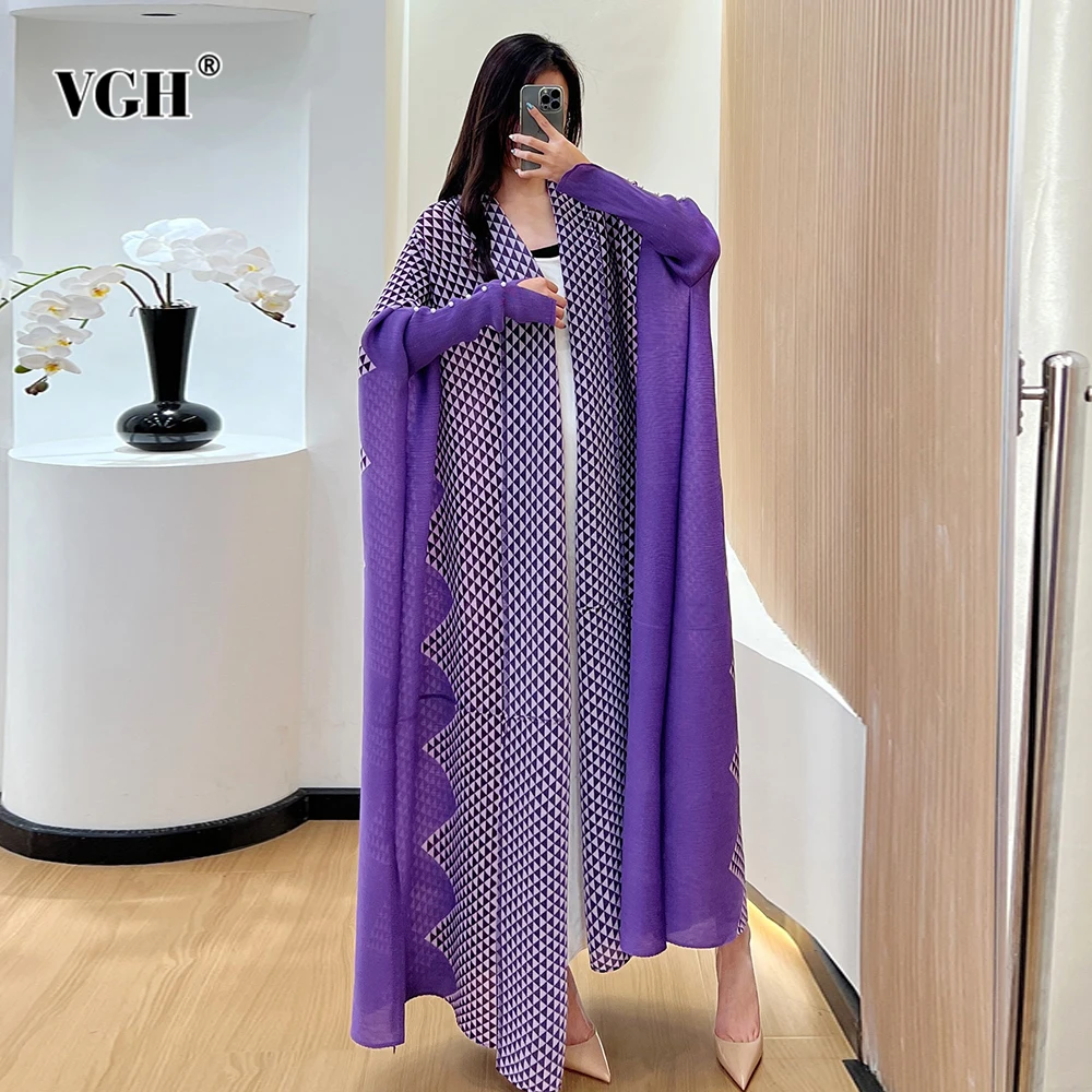 VGH Hit Color Slimming Rhombus Printing Coats For Women Big Lapel Long Sleeve Temperament Party Coat Female Fashion Style New
VGH Hit Color Slimming Rhombus Printing Coats For Women Big Lapel Long Sleeve Temperament Party Coat Female Fashion Style New