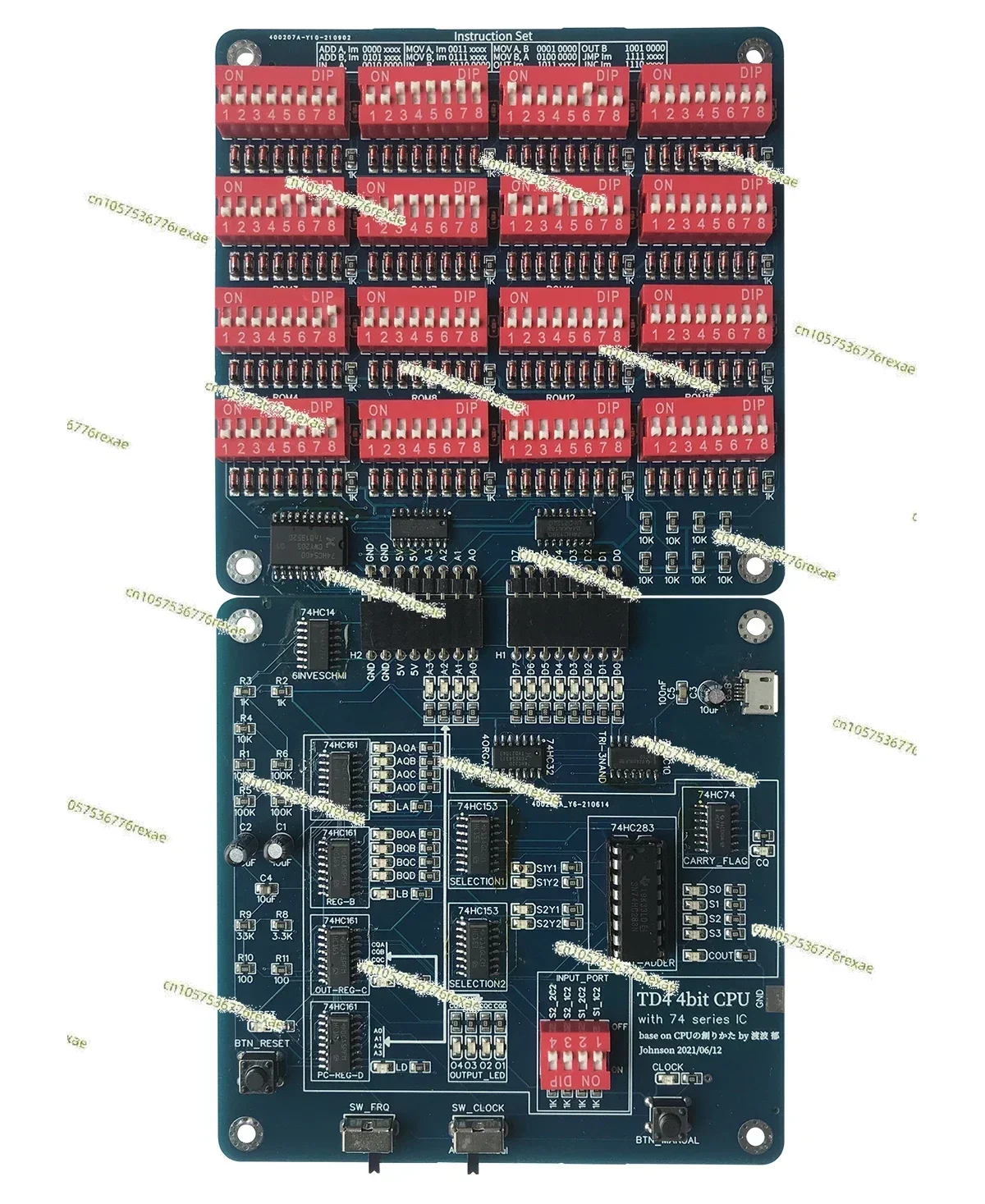 4Bit TD4 CPU Self-made Introduction 74 Series Chip Logic Circuit Design Operating Principle Learning