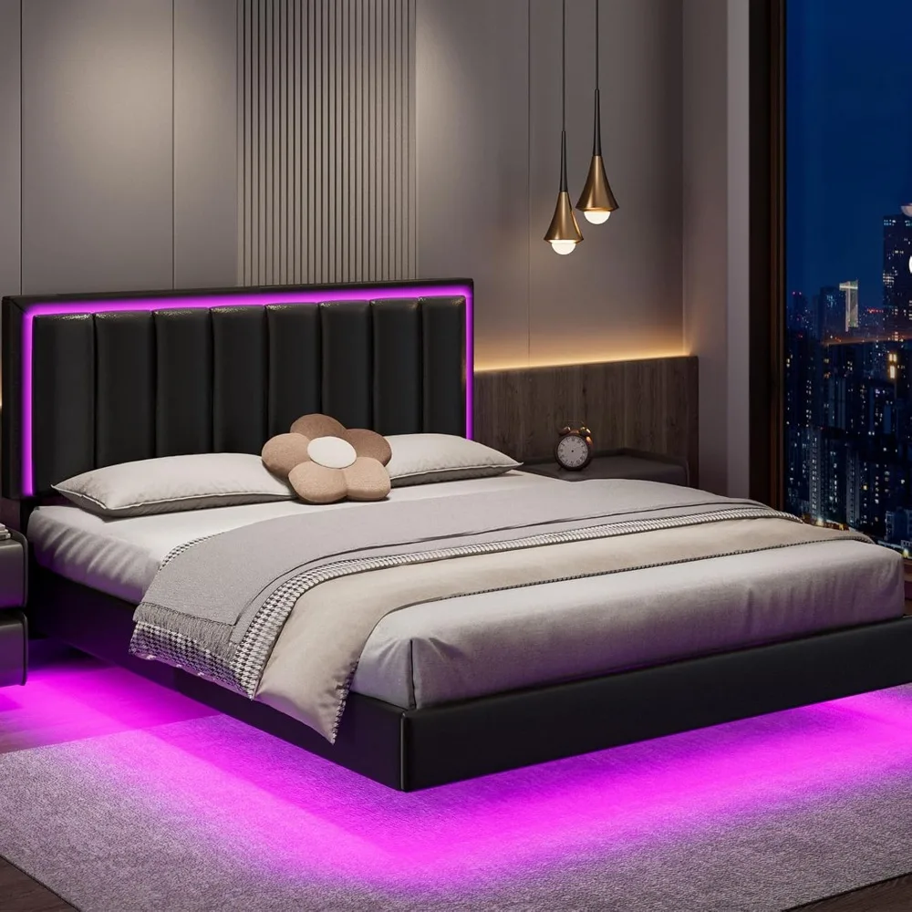 Floating Bed Frame, with RGB LED Lights, with Headboard, Bed Frame No Box Spring Needed, Noise-Free, Bed Frame
Floating Bed Frame, with RGB LED Lights, with Headboard, Bed Frame No Box Spring Needed, Noise-Free, Bed Frame