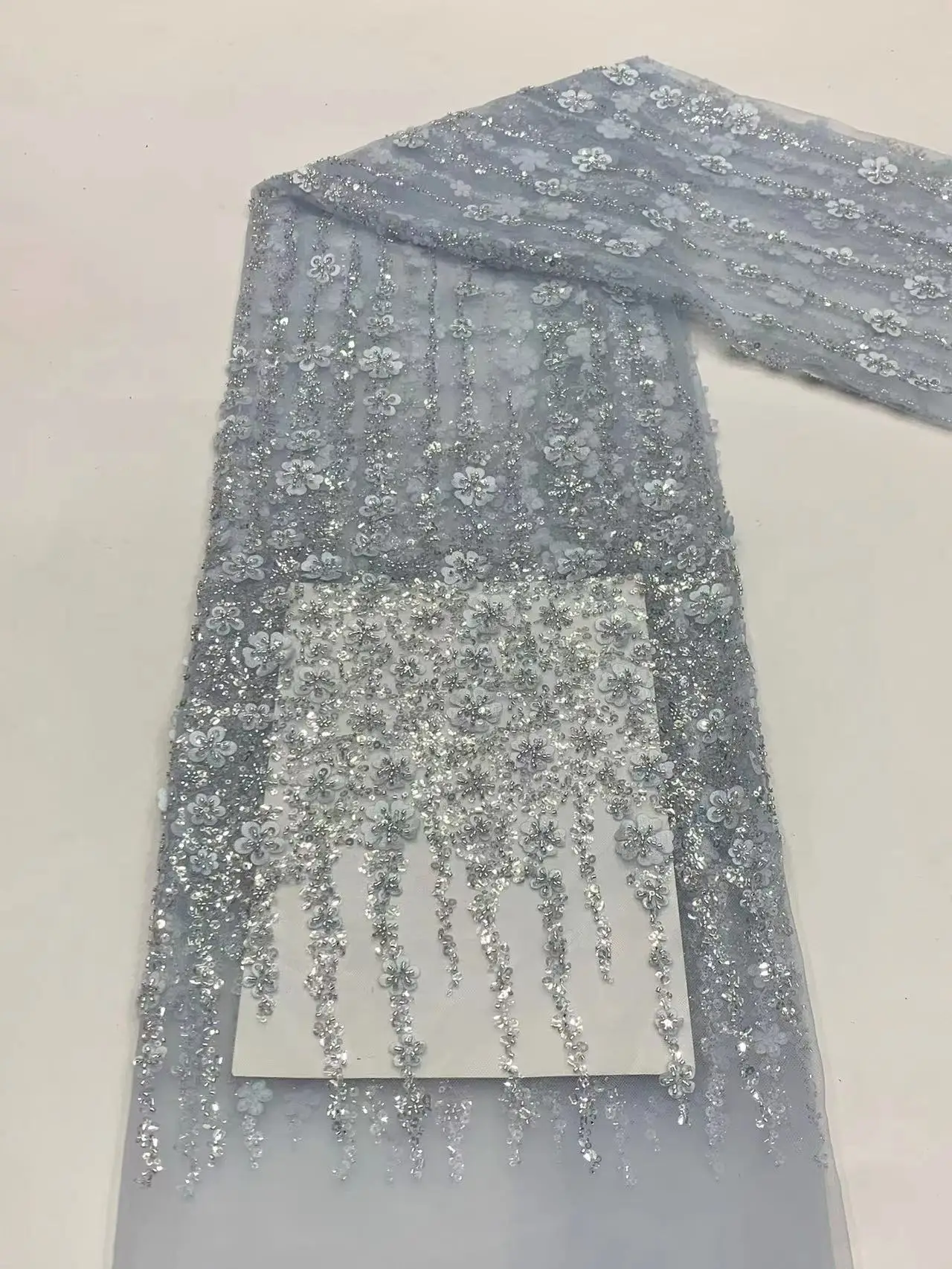 SKY BLUE Luxury French Bead Tube Embroidery Lace Fabric 2023 High Quality 5 Yards Africa Nigeria Tulle Mesh Fabric For Wedding 
SKY BLUE Luxury French Bead Tube Embroidery Lace Fabric 2023 High Quality 5 Yards Africa Nigeria Tulle Mesh Fabric For Wedding