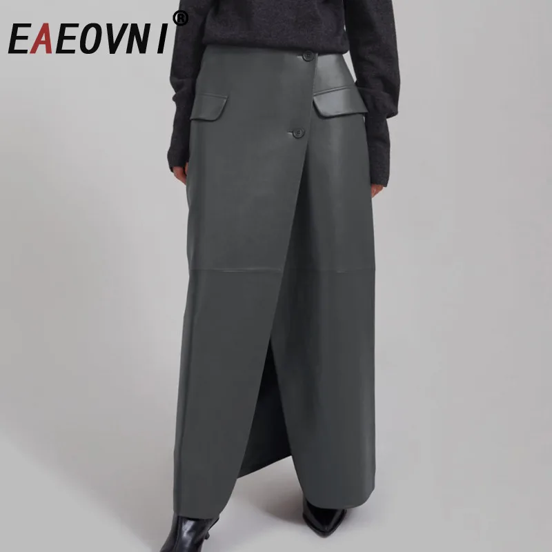 EAEOVNI модная длинная юбка из искусственной кожи для женщин, юбки трапециевидной формы с высокой талией и нерегулярными пуговицами, новинка 2025, одежда 1A540
EAEOVNI модная длинная юбка из искусственной кожи для женщин, юбки трапециевидной формы с высокой талией и нерегулярными пуговицами, новинка 2025, одежда 1A540