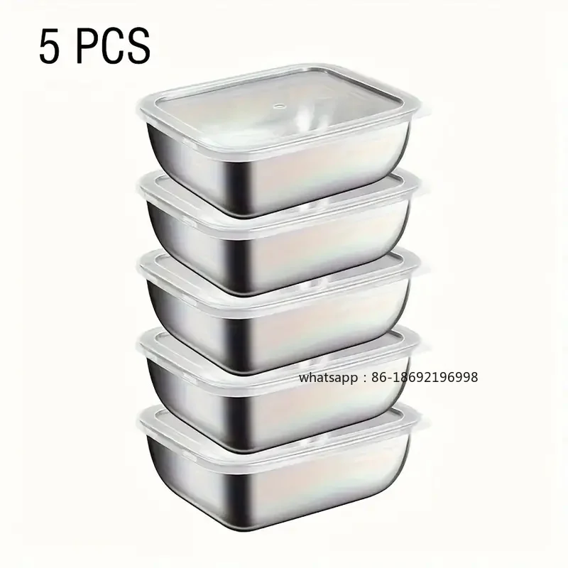 5pcs Stainless Steel Food Storage Stackable Meal Prep Boxes for Kitchen Fridge Lunch Ideal for Meal Prep Travel Kitchen Storage
5pcs Stainless Steel Food Storage Stackable Meal Prep Boxes for Kitchen Fridge Lunch Ideal for Meal Prep Travel Kitchen Storage