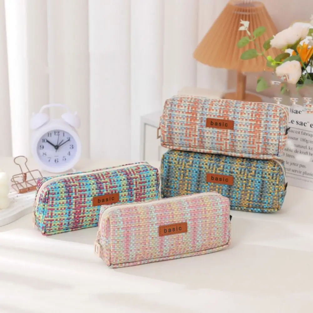 Kawaii Woven Pencil Case Large Capacity INS Simplicity Cosmetic Storage Bag Dopamine Scratch-proof Pen Bag Student Supplies
Kawaii Woven Pencil Case Large Capacity INS Simplicity Cosmetic Storage Bag Dopamine Scratch-proof Pen Bag Student Supplies