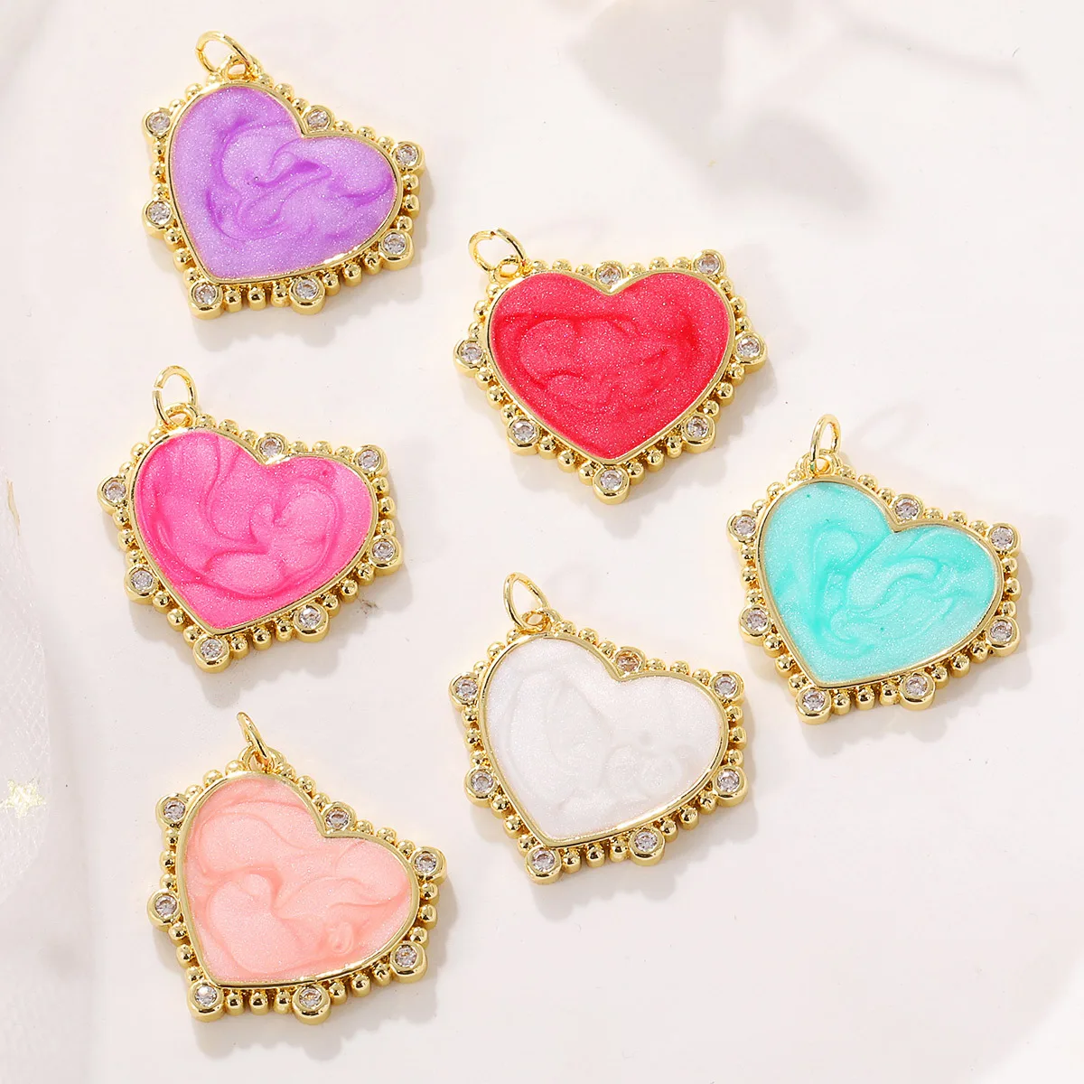 1pc Brass Zircon Enamel Heart Charms For Necklace Bracelet Earring Making Sweet Love Pendant DIY Jewelry Findings
1pc Brass Zircon Enamel Heart Charms For Necklace Bracelet Earring Making Sweet Love Pendant DIY Jewelry Findings