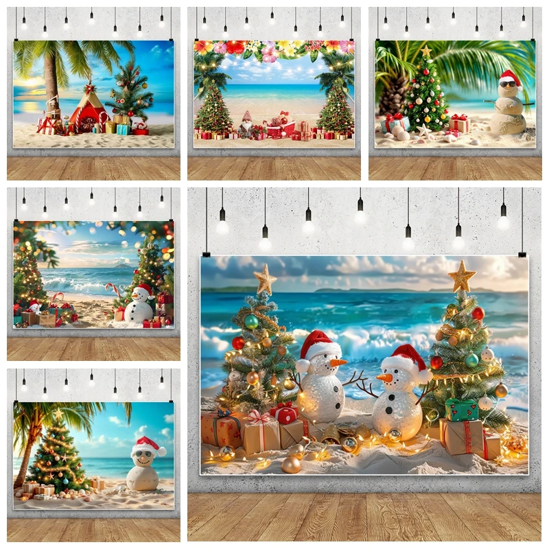 Summmer Christmas Backdrop Seaside Beach Coconut Tree Snowman Christmas Tree Gifts Baby Kids Portrait Photography Backgrounds
Summmer Christmas Backdrop Seaside Beach Coconut Tree Snowman Christmas Tree Gifts Baby Kids Portrait Photography Backgrounds