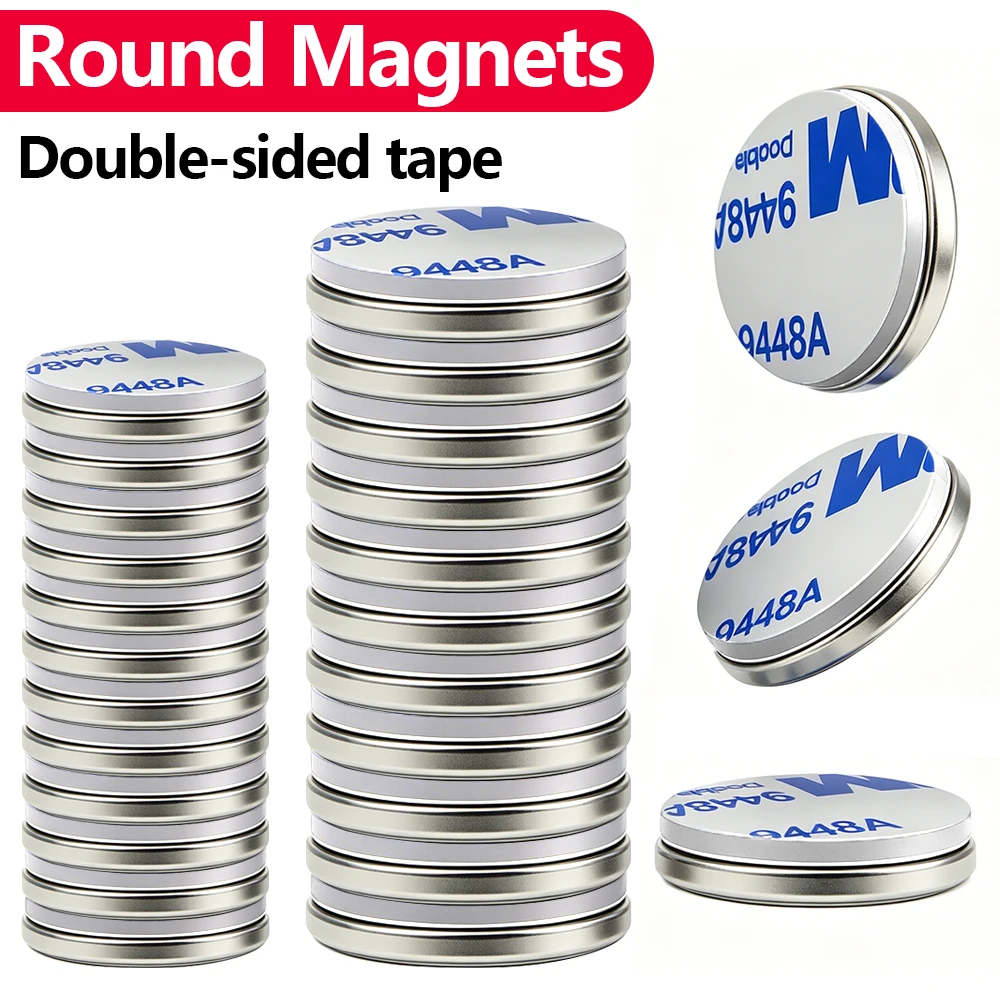 Super Powerful Neodymium Magnet With double-sided adhesive Round Magnet N35 Strong Permanent Magnetic imanes
Super Powerful Neodymium Magnet With double-sided adhesive Round Magnet N35 Strong Permanent Magnetic imanes