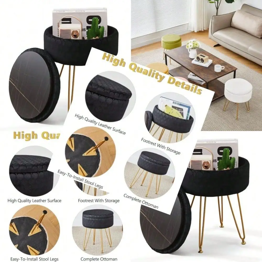 Velvet Feet Rest Stool Upholstered Round Storage Ottomans Multipurpose Dressing Stools Luxury Home Decor Ottoman Coffee Table T
Velvet Feet Rest Stool Upholstered Round Storage Ottomans Multipurpose Dressing Stools Luxury Home Decor Ottoman Coffee Table T