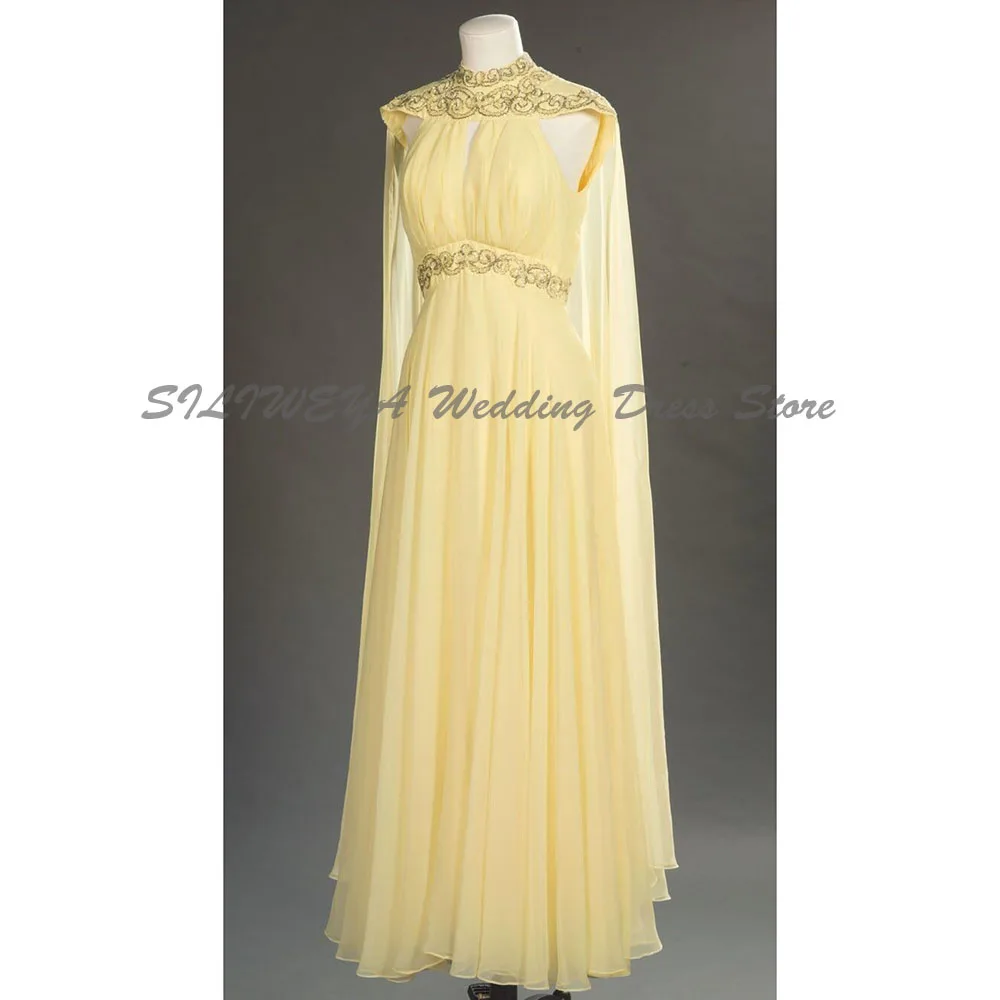 Yellow Evening Dresses Women Sleeveless High Quality A Line High Neck Sweep Train Banquet Celebrity Prom Party Female Gowns
Yellow Evening Dresses Women Sleeveless High Quality A Line High Neck Sweep Train Banquet Celebrity Prom Party Female Gowns