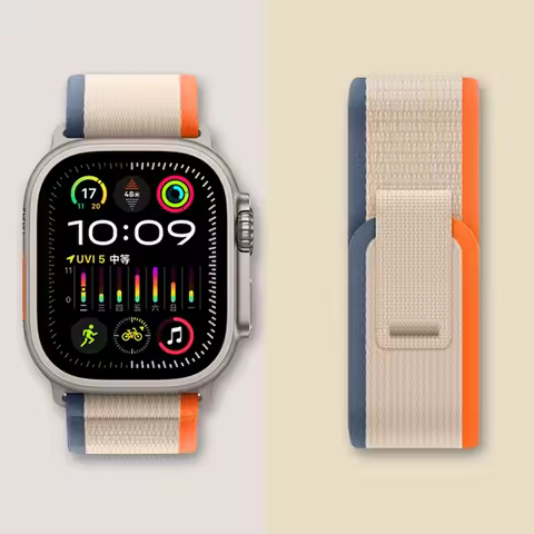 Apple Watch Ultra 2 밴드 용 기둥 루프 49mm 45mm 44mm 42mm 46mm 41mm 나일론 팔찌 correa iWatch 시리즈 10 9 8 7 6 5 SE 스트랩