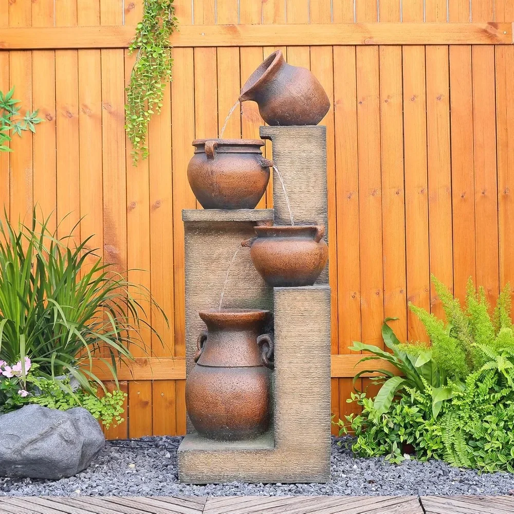 53 inch 4-storey vertical outdoor fountain with lights, used for garden and porch decoration, fountain outdoor fountain
53 inch 4-storey vertical outdoor fountain with lights, used for garden and porch decoration, fountain outdoor fountain