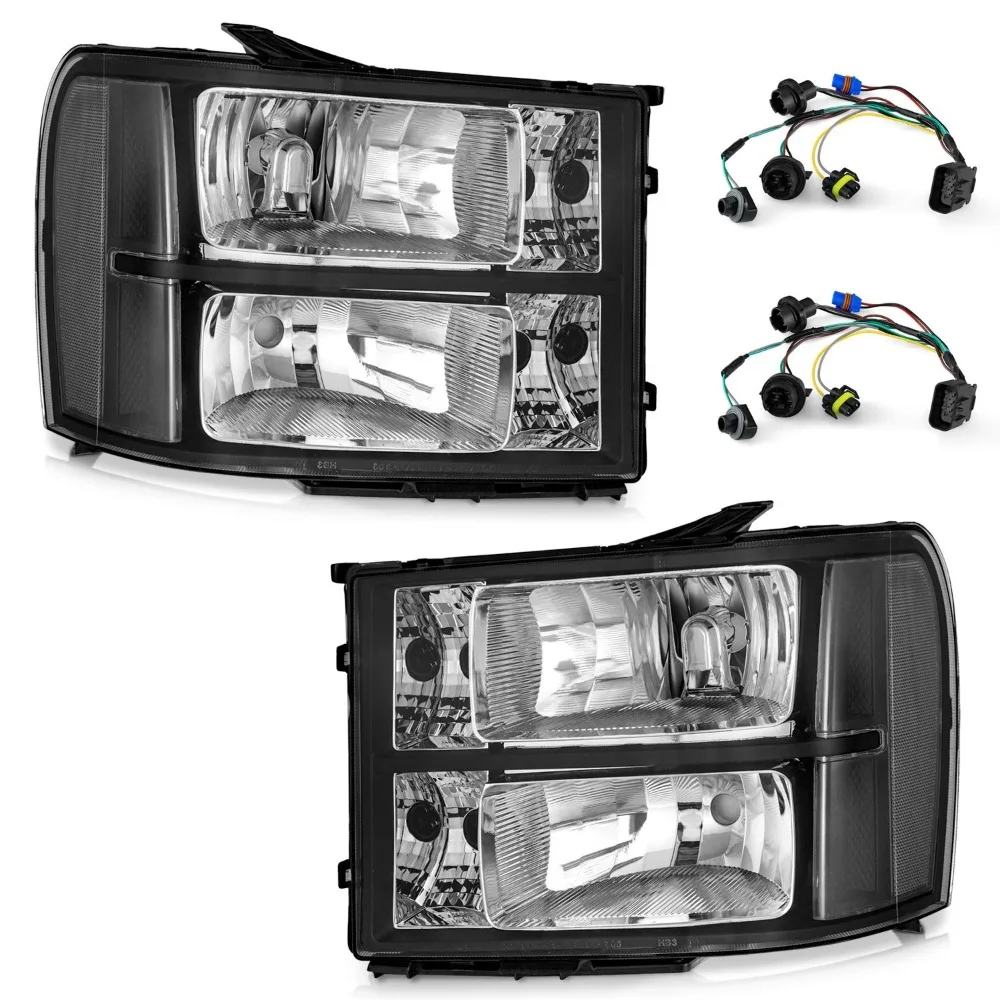 Pair Headlights Black For 2007-2013 GMC Sierra 1500 2500HD 3500HD w/o Bulbs L+R
Pair Headlights Black For 2007-2013 GMC Sierra 1500 2500HD 3500HD w/o Bulbs L+R