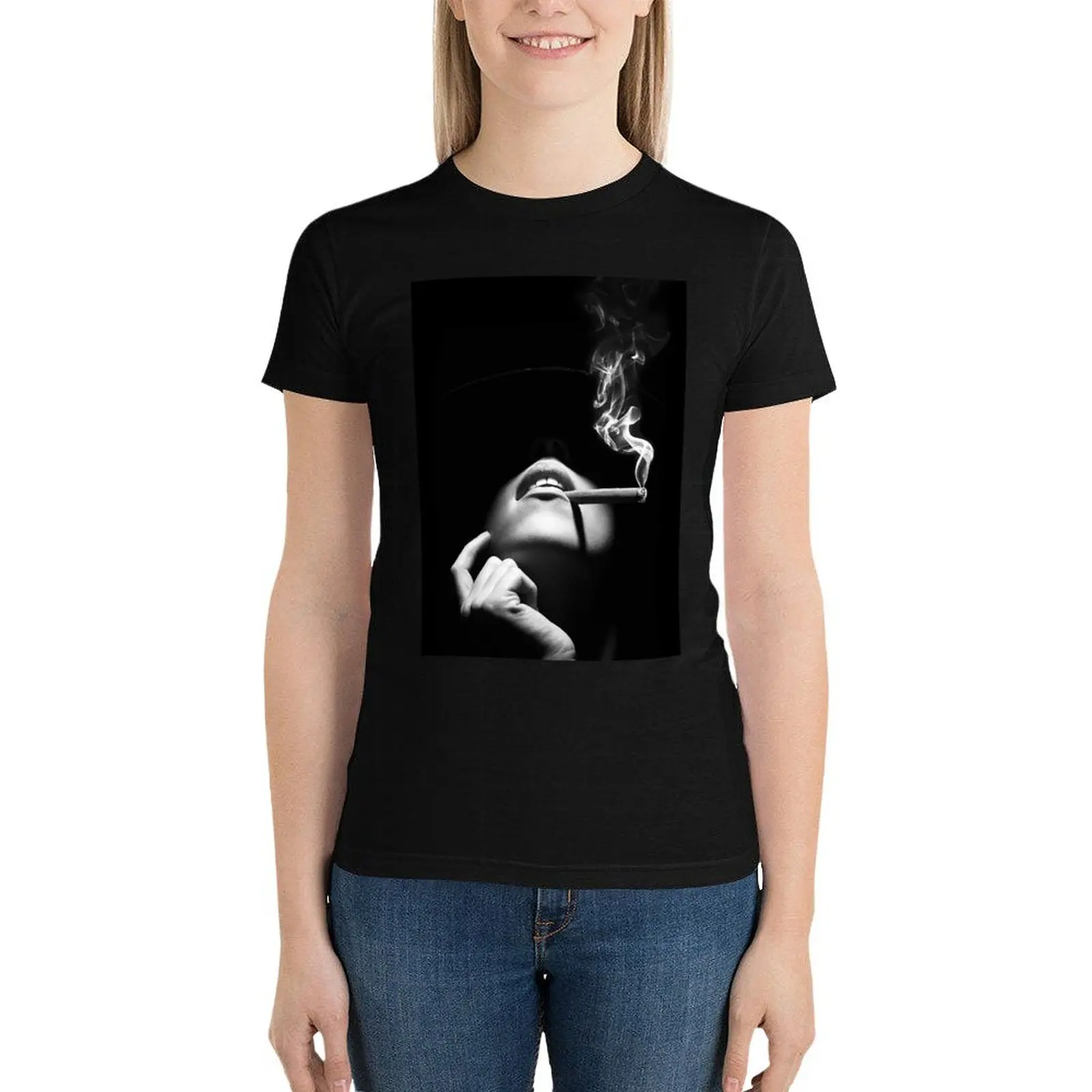 Girl Smoking a Cigar, black and white T-Shirt animal print shirt for girls Blouse anime clothes workout shirts for Women
Girl Smoking a Cigar, black and white T-Shirt animal print shirt for girls Blouse anime clothes workout shirts for Women