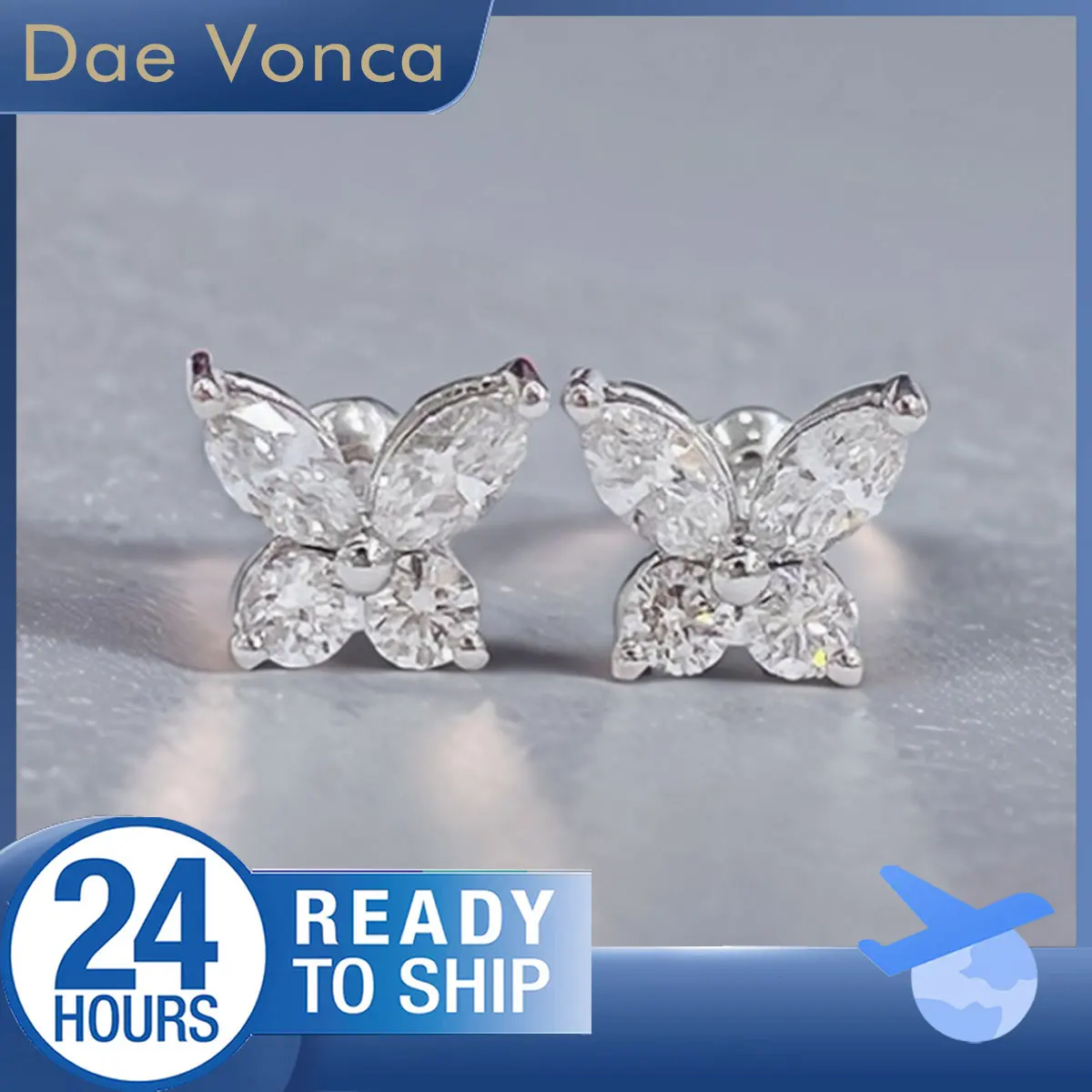 Lab Grown Diamond Earrings 18K White Diamond Round and Marquise Cut Lab Diamond Earrings Elegant Butterfly Shaped Stud Earrings
Lab Grown Diamond Earrings 18K White Diamond Round and Marquise Cut Lab Diamond Earrings Elegant Butterfly Shaped Stud Earrings