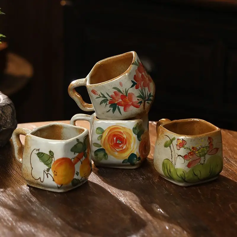 Coarse Pottery Hand-Painted Ceramic Mug, Home Breakfast Water Cup, Retro Underglaze Color Cup, Coffee Cup
Coarse Pottery Hand-Painted Ceramic Mug, Home Breakfast Water Cup, Retro Underglaze Color Cup, Coffee Cup