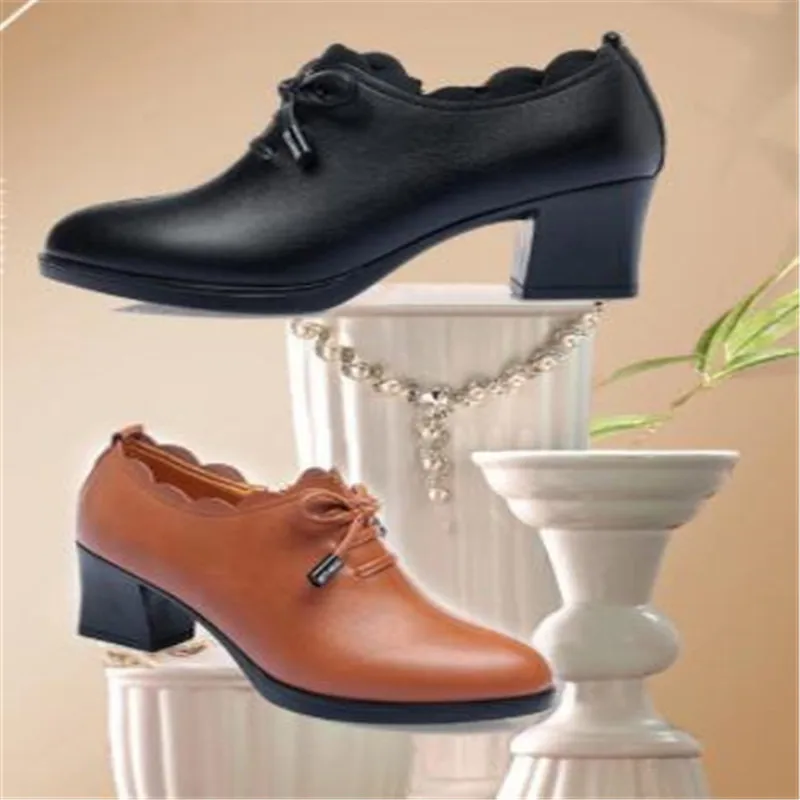 2024 New Fashion Lace Leather Platform Pumps Korean Style Casual Waterproof Pointed Toe Shoes for Women Spring Autumn
2024 New Fashion Lace Leather Platform Pumps Korean Style Casual Waterproof Pointed Toe Shoes for Women Spring Autumn