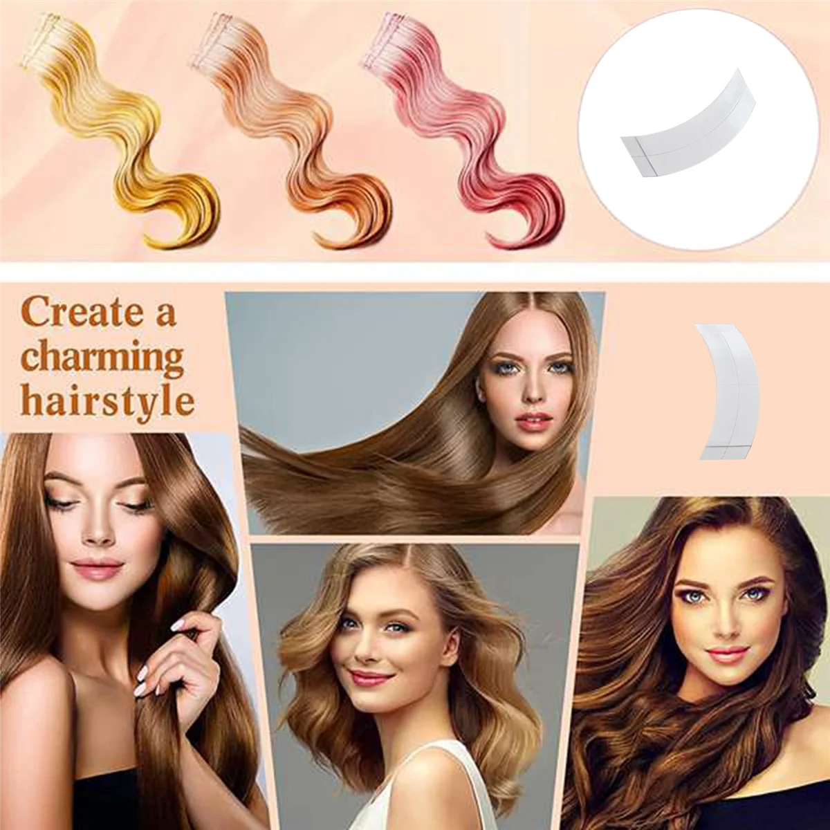 B76A 288PCS Fixed Hair Double Sided Tape Strong Adhesive Hair System Extension Strips Waterproof for Toupees/Lace Wigs
B76A 288PCS Fixed Hair Double Sided Tape Strong Adhesive Hair System Extension Strips Waterproof for Toupees/Lace Wigs