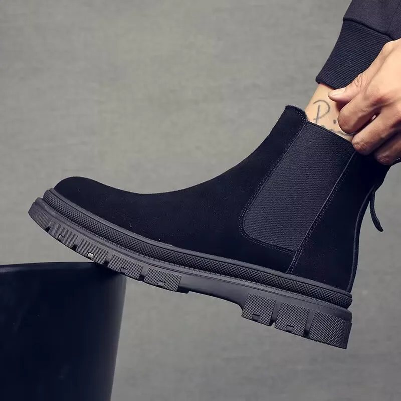 men luxury fashion chelsea boots black tide platform shoes high cow suede leather boot handsome autumn winter botas hombre male
men luxury fashion chelsea boots black tide platform shoes high cow suede leather boot handsome autumn winter botas hombre male