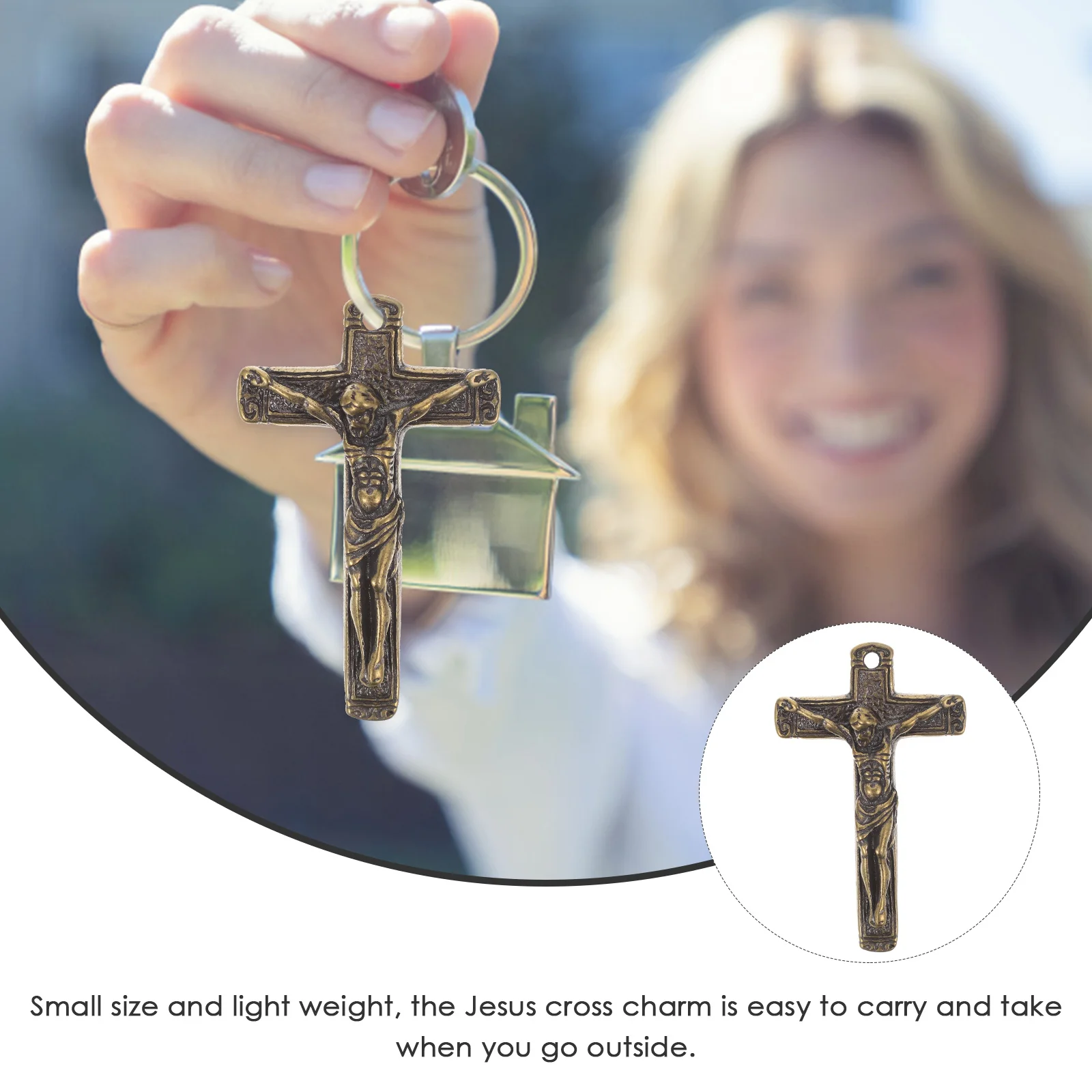 1Pc Cross Charm Pendant Retro Religious Vintage Copper Keychain Hanging Accessory Crucifix Decor Car Key Holder Bag Charm 
1Pc Cross Charm Pendant Retro Religious Vintage Copper Keychain Hanging Accessory Crucifix Decor Car Key Holder Bag Charm