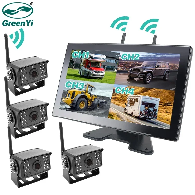 GreenYi 10 Inch AHD Digital Wireless Touch Screen DVR Record Backup IR Camera WiFi 4CH Car Monitor For Truck/Trailer/Bus/RVs/SUV
GreenYi 10 Inch AHD Digital Wireless Touch Screen DVR Record Backup IR Camera WiFi 4CH Car Monitor For Truck/Trailer/Bus/RVs/SUV