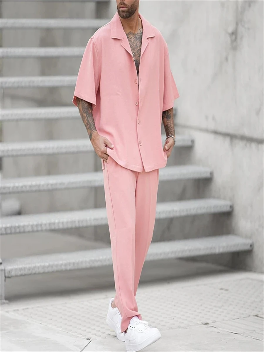 Men's 2 Piece Outfits Short Sleeve Fashion Two Piece Suits Men's Clothing Casual Short Sleeve Lapel Button Set For Men Leisure
Men's 2 Piece Outfits Short Sleeve Fashion Two Piece Suits Men's Clothing Casual Short Sleeve Lapel Button Set For Men Leisure