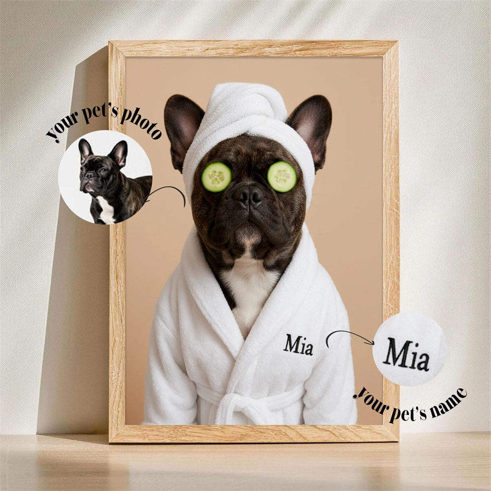 Custom Pet Portrait Photo Prints Funny Bathroom Art Dog Or Cat Poster Cat In A Bathrobe With Wine Personalized Pet Gift Decor
Custom Pet Portrait Photo Prints Funny Bathroom Art Dog Or Cat Poster Cat In A Bathrobe With Wine Personalized Pet Gift Decor