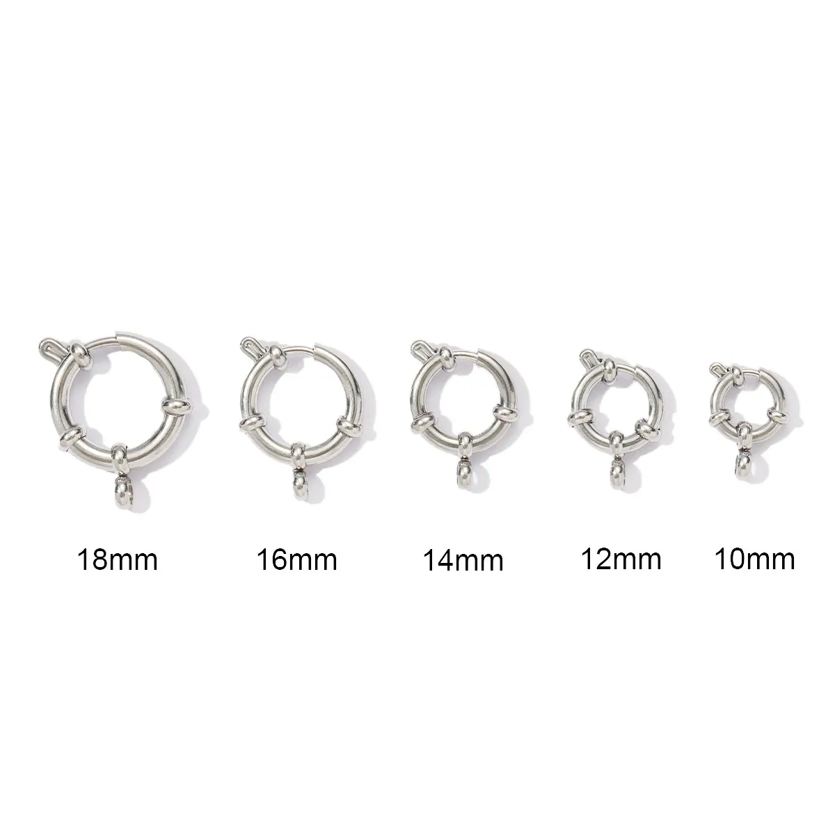 10pcs/lot Stainless Steel 10-18mm Spring Buckle Hooks Connectors For DIY Jewelry Making Findings Accessories Wholesale
10pcs/lot Stainless Steel 10-18mm Spring Buckle Hooks Connectors For DIY Jewelry Making Findings Accessories Wholesale