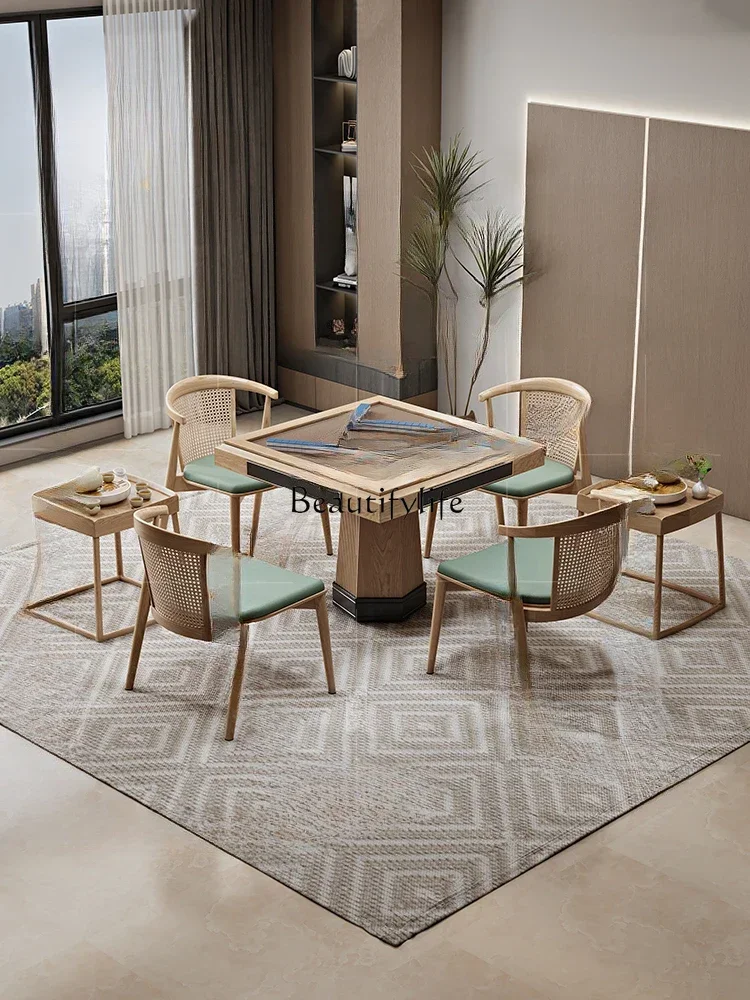 New Chinese original wood color mahjong table high-end automatic mahjong table
New Chinese original wood color mahjong table high-end automatic mahjong table