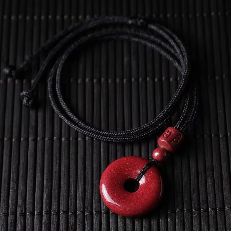 Natural Mineral Cinnabar Buckle Pendant Fashion Jewelry Fashion Handmade of natural cinnabar for Women Buddhism
Natural Mineral Cinnabar Buckle Pendant Fashion Jewelry Fashion Handmade of natural cinnabar for Women Buddhism