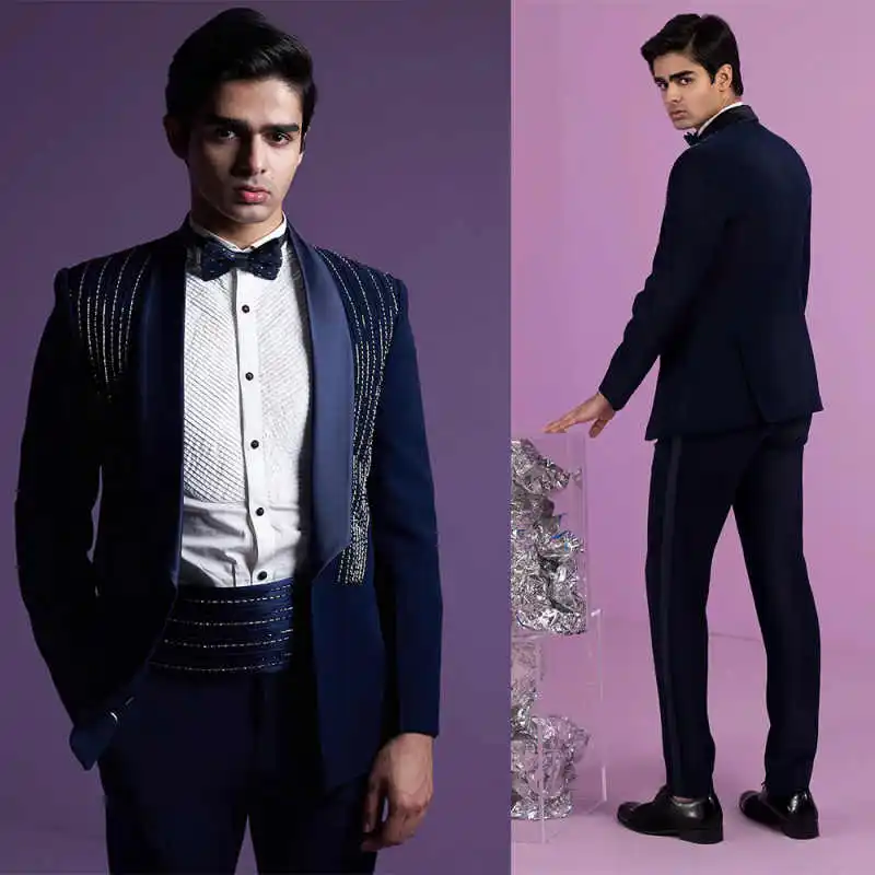 Luxury Men Suit 2 Pieces Beaded Single Breasted Groom Wedding Tuxedo Formal Party Male Blazers Business Customized
Luxury Men Suit 2 Pieces Beaded Single Breasted Groom Wedding Tuxedo Formal Party Male Blazers Business Customized