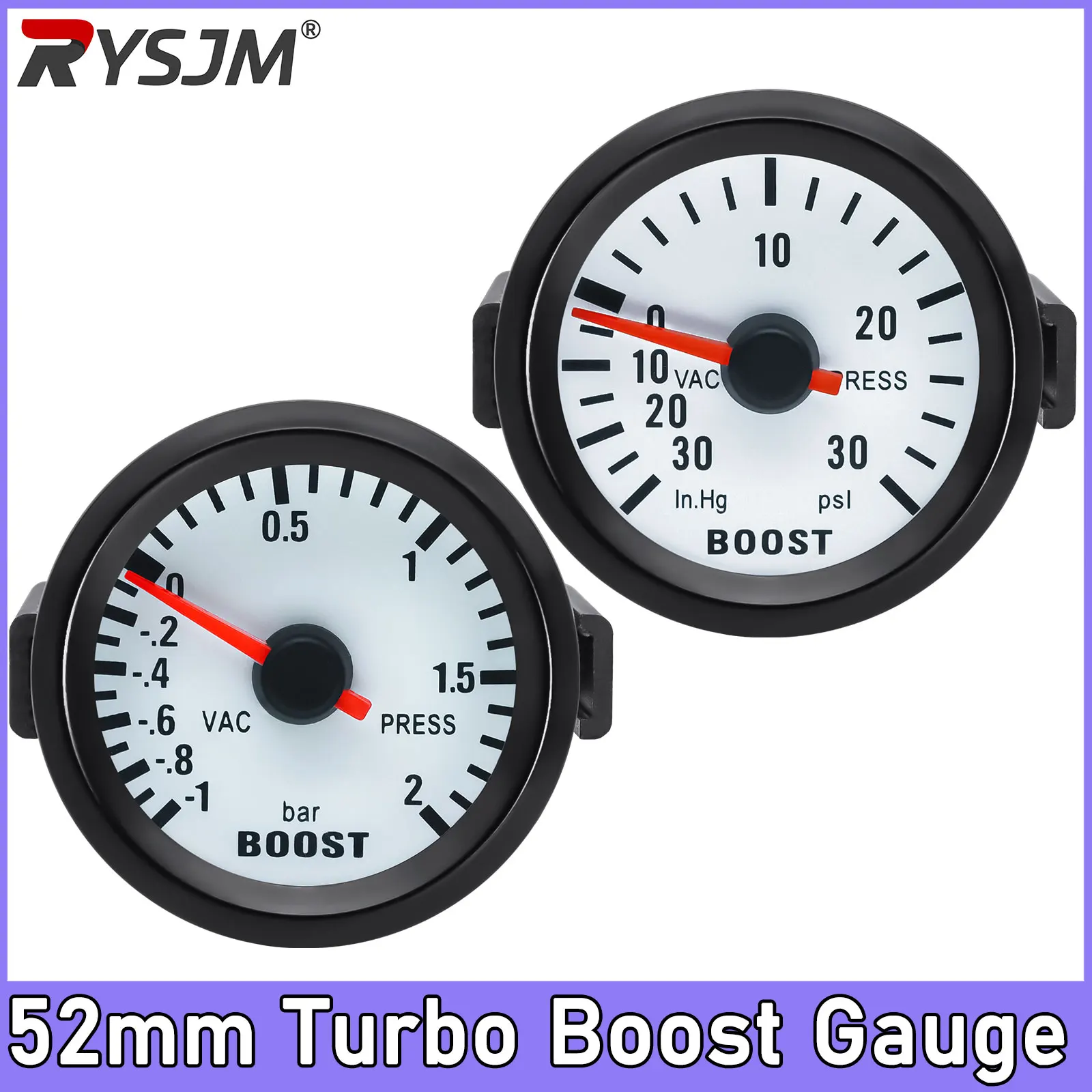Universal Car 2" 52mm 0~30PSI Turbo Boost Gauge -1~2 Bar Vacuum Press Pressure Gauge for Auto 0~30in HG LED Light Stepper Motor
Universal Car 2" 52mm 0~30PSI Turbo Boost Gauge -1~2 Bar Vacuum Press Pressure Gauge for Auto 0~30in HG LED Light Stepper Motor