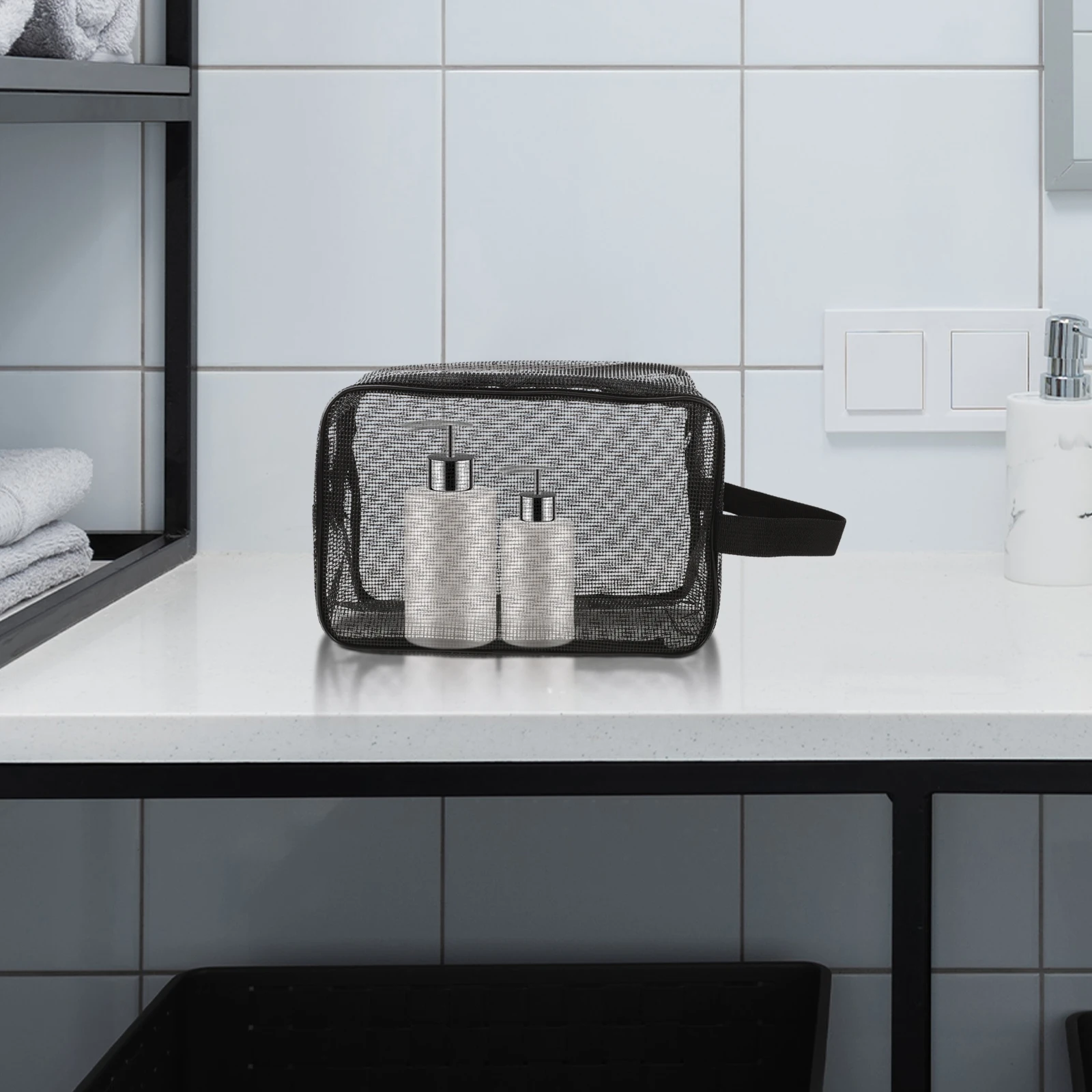 Large Capacity Mesh Toiletry Bag Shower Organizer Gym Camping Waterproof Storage with Zipper Durable Portable Handle for Outdoor
Large Capacity Mesh Toiletry Bag Shower Organizer Gym Camping Waterproof Storage with Zipper Durable Portable Handle for Outdoor