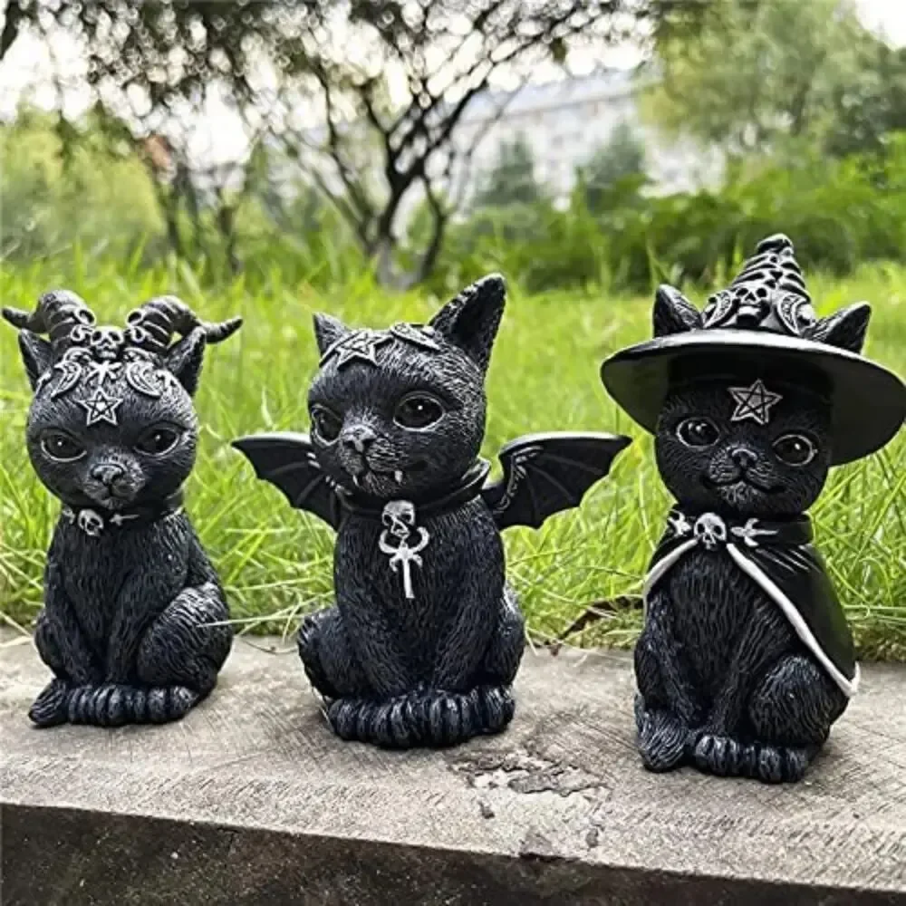 Halloween Witch Black Cat Resin Decorations Outdoor Witch Cat Garden Statue Magic Ambiance Design Decoration 
Halloween Witch Black Cat Resin Decorations Outdoor Witch Cat Garden Statue Magic Ambiance Design Decoration