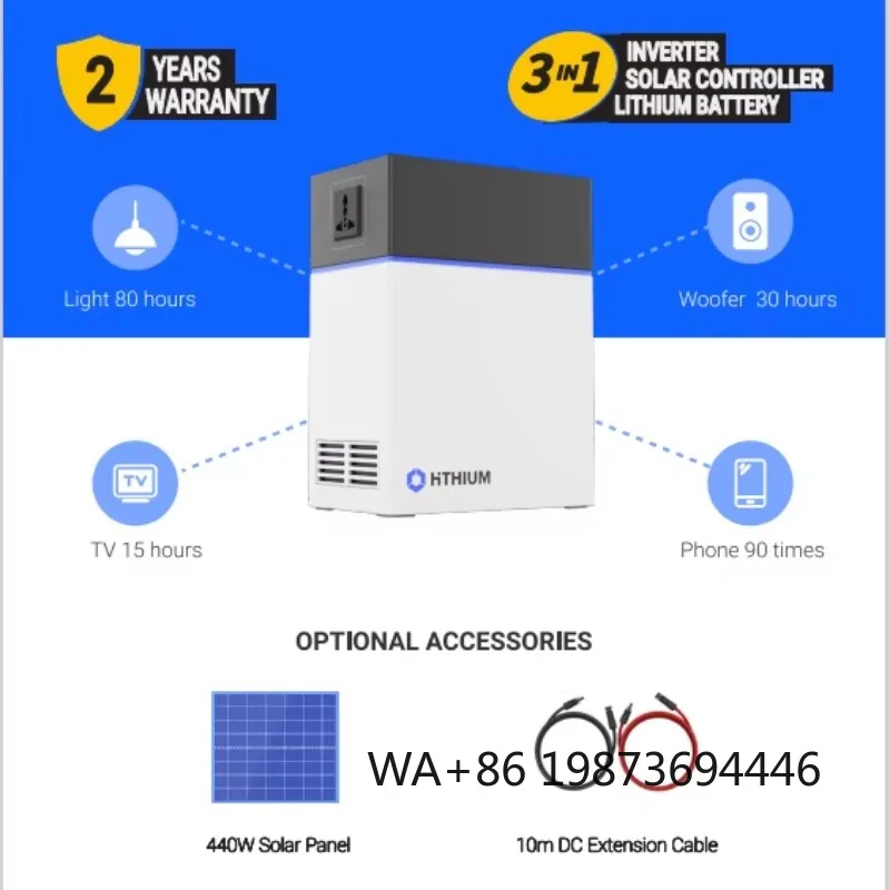 Solar Generator Lithium Battery Power Station Portable 1KWH 2KWH 8KWH & 16KWH with MPPT Controller