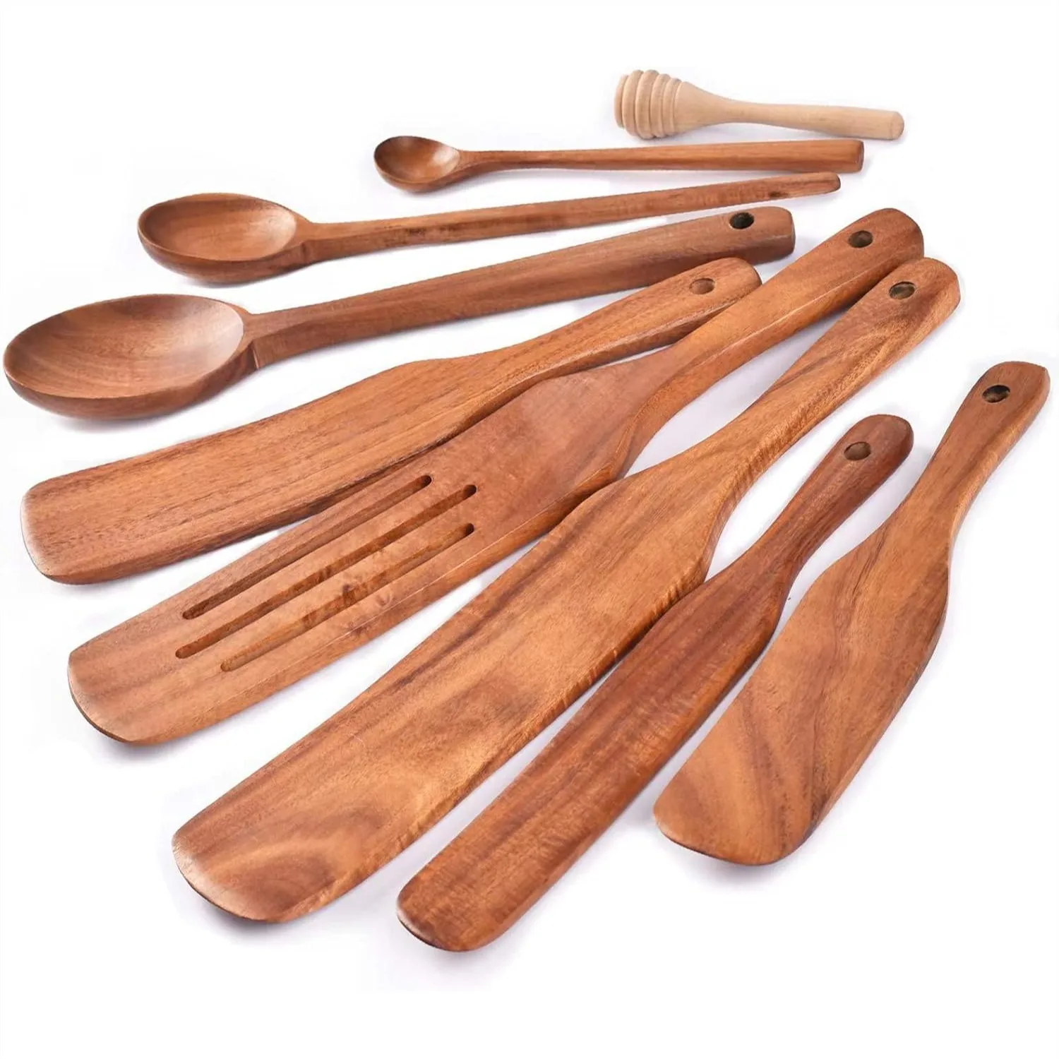 Wooden Spurtle Set of 9, Natural Teak Wood Spoons for Cooking, Stirring, Mixing, Serving - Heat Resistant & Nonstick Safe
Wooden Spurtle Set of 9, Natural Teak Wood Spoons for Cooking, Stirring, Mixing, Serving - Heat Resistant & Nonstick Safe