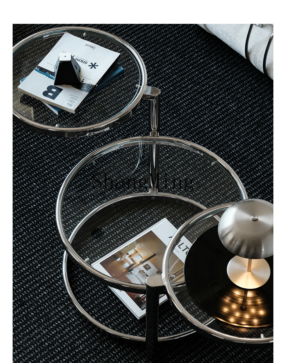 HJ new modern home coffee table living room sofa stainless steel round rotating coffee table
HJ new modern home coffee table living room sofa stainless steel round rotating coffee table