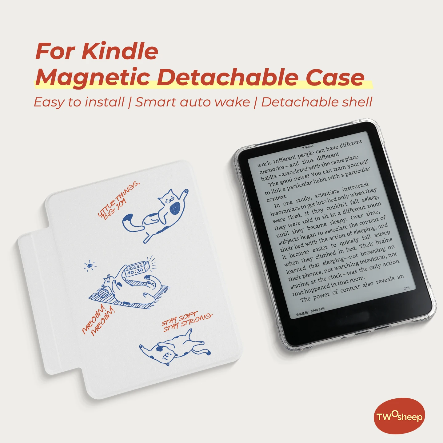 Twosheep suit for Kindle 11th Colosoft Paperwhite 12th 11th 10th 7th Magnetic Detachable Clear Back Auto Wake Sleep Cute Cat Dog
Twosheep suit for Kindle 11th Colosoft Paperwhite 12th 11th 10th 7th Magnetic Detachable Clear Back Auto Wake Sleep Cute Cat Dog