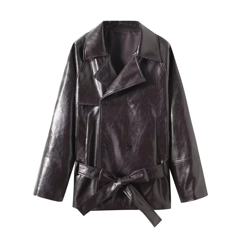 Leather Trench Coat Windbreaker Autumn Fashion Elegant Casual Long Sleeve New in Jackets 2025 Trend Outerwears Top
Leather Trench Coat Windbreaker Autumn Fashion Elegant Casual Long Sleeve New in Jackets 2025 Trend Outerwears Top